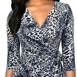 Berydress Blue Leopard Dress – Size Large (#540)